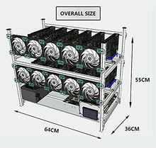 Load image into Gallery viewer, 12GPU Open air Mining Case Stackable Computer Case Graphics Card Frame Rig for BTC LTC Ethereum ETH ETC 10 Fans Included