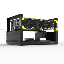 Load image into Gallery viewer, Professional 6/8 GPU Miner Mining Case Aluminum Frame Mining Rig for ETH ZEC/Bitcoin Crypto Coin Currency Mining (T2-6GPU+4FANS)