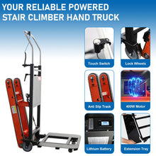 Load image into Gallery viewer, Stair Climber Hand Trucks - 441lbs Capacity Electric Hand Trucks 400W Heavy Duty Stair Climber Trolley with Safety Rope for Moving Furniture Logistics Warehouse