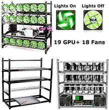 Load image into Gallery viewer, Bitcon Miner 19 GPU Frame Aluminum Mining Rig Open Air Case Stackable for Ethereum Mining Rig ETH BTC XMR Chassis Server Rack with 18 Fans
