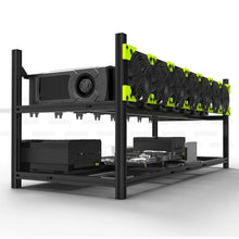 Load image into Gallery viewer, 8 GPU Aluminum Open Air Mining Rig Stackable Frame Holder ETH Ethereum