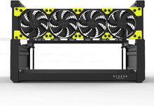 Load image into Gallery viewer, Professional 6/8 GPU Miner Mining Case Aluminum Frame Mining Rig for ETH ZEC/Bitcoin Crypto Coin Currency Mining (T2-6GPU+4FANS)
