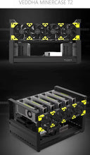 Load image into Gallery viewer, 6/8 GPU Aluminum Stackable Mining Rig Open Air Frame Case Miner BTC ETH