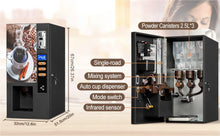 Load image into Gallery viewer, Coffee Vending Machine Coffee Maker with Smart Commercial Self Coin Payment, 3 Flavor Instant Hot Coffee Vending Machine Coffeemaker, Automatic Cup Drop System