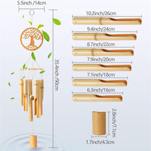 Load image into Gallery viewer, Tree of Life Bamboo Wind Chimes Handmade Wooden Nusic Chimes, Which has Natural Beautiful Sound Apply to Garden,Patio,Home or Outdoor Decor