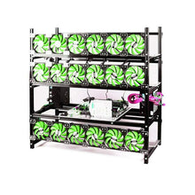 Load image into Gallery viewer, HLL 19GPU Open Air Mining Rig Case Frame Bitcoin Ethereum BTC LTC (with 18 Fans)