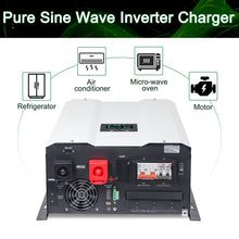 Load image into Gallery viewer, Solar Inverter UL1741 10KW 48V Solar Hybrid Inverter Output 120/240V Split Phase Pure Sine Wave, Low Frequency Inverter, DC 48V AC Input 240V AC, 2x60A MPPT Solar Charger Controller-10KW