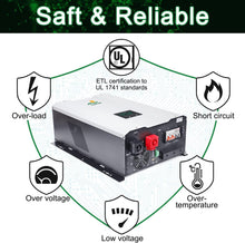 Load image into Gallery viewer, UL1741 8KW 48 Volt Solar Inverter Charger, DC 48V AC Input 240V AC Output 120V/240V Power Pure Sine Wave Power Inverter, 2x60A MPPT Solar Charger, Charge Current 200A