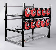 Load image into Gallery viewer, 12GPU Open air Mining Case Stackable Computer Case Graphics Card Frame Rig for BTC LTC Ethereum ETH ETC 10 Fans Included