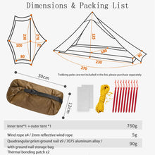 Load image into Gallery viewer, 3F UL Gear Lanshan Ultralight Tent 3-Season Camping Tent, Ideal for Camping in the Garden,Outdoor Lightweight Camping Shelter and Hiking Tent