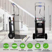 Load image into Gallery viewer, Electric Stair Climbing Hand Trucks Dolly 661LBS Max Load 500W Power Heavy Duty Folding Stair Climber Moving Cart with Rubber Tracks for Family Moving Warehouse Logistics Distribution