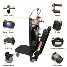 Load image into Gallery viewer, Electric Stair Climbing Hand Trucks Dolly Cart for Moving Heavy Objects, 661lbs Load, 500W Motor Power Heavy Duty Folding Stair Climber Cart Hand Trolley, for Furniture Family Logistics Warehouse
