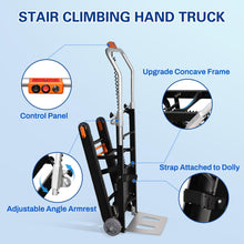 Load image into Gallery viewer, Electric Stair Climbing Hand Trucks, Upgrade Concave Frame, 176lbs Capacity Heavy Duty Stair Climber Moving Heavy Objects Up and Down Stairs Effortless, Aluminum Powered Stair Climbing Cart