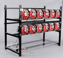 Load image into Gallery viewer, 14 GPU Open Air Frame Mining Rig Aluminum Case with 12 Fans For ETH ZEC LTC