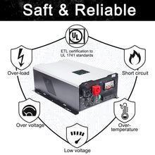 Load image into Gallery viewer, UL1741 8KW 48 Volt Solar Inverter Charger, DC 48V AC Input 240V AC Output 120V/240V Power Pure Sine Wave Power Inverter, 2x60A MPPT Solar Charger, Charge Current 200A