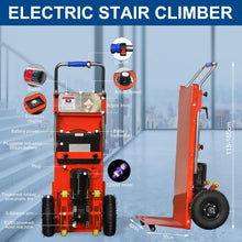 Load image into Gallery viewer, Powered Stair Climbing Hand Trucks Dolly Cart for Moving, 440lb Capacity Heavy Duty Stair Climber Furniture Dolly with Folding Handle & Solid Wheel & Brakes (Orange)