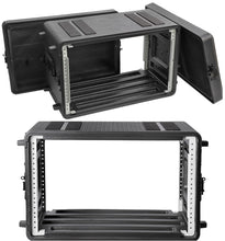Load image into Gallery viewer, Rack Case, Rack Case Flight Cases, Durable HDPE Watertight Dust-Proof 2U/4U/6U Shock Mount Racks with Microphone Compartments