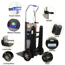 Load image into Gallery viewer, 661LBS Load Capacity Hand Trucks Heavy Duty, 500W Hand Cart Dolly Electric Stair Climbing Hand Trucks with Rubber Tracks