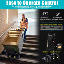 Load image into Gallery viewer, Electric Stair Climbing Hand Trucks Dolly Cart for Moving, 880lb Max Load, 1200W Motor Folding Stair Climber Cart, Powerful Powered Stair Climbing Dolly Heavy Duty