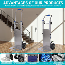 Load image into Gallery viewer, 440lbs Electric Stair Climbing Hand Trucks Dolly Cart for Moving, Aluminum Heavy Duty Stair Climbing Cart 400W Powered Stair Climbing Hand Truck with Extensible Handle
