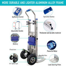 Load image into Gallery viewer, 440lbs Electric Stair Climbing Hand Trucks Dolly Cart for Moving, Aluminum Heavy Duty Stair Climbing Cart 400W Powered Stair Climbing Hand Truck with Extensible Handle