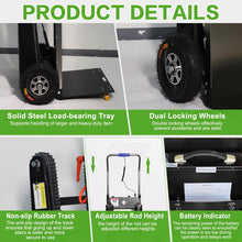 Load image into Gallery viewer, Electric Stair Climbing Hand Trucks Dolly 661LBS Max Load 500W Power Heavy Duty Folding Stair Climber Moving Cart with Rubber Tracks for Family Moving Warehouse Logistics Distribution