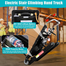Load image into Gallery viewer, Electric Stair Climbing Hand Trucks Dolly Cart for Moving Heavy Objects, 661lbs Load, 500W Motor Power Heavy Duty Folding Stair Climber Cart Hand Trolley, for Furniture Family Logistics Warehouse