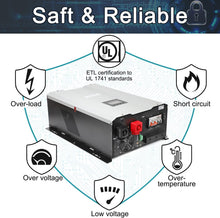 Load image into Gallery viewer, UL1741 12000KW 110/220Vac Low Frequency Split Phase, DC 48V AC Input 240V AC Output 120V 240V Power Pure Sine Wave Power Inverter with 2x60A MPPT Solar Charger Controller