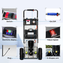 Load image into Gallery viewer, Powered Stair Climbing Hand Trucks Dolly Cart for Moving, 440lb Capacity Heavy Duty Stair Climber Furniture Dolly with Folding Handle & Solid Wheel & Brakes