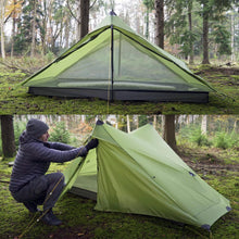 Load image into Gallery viewer, 3F UL Gear LanShan Pro Tent, 1 Person / 2 Person Outdoor Ultralight Camping Tent, 3-Season or 4-Season Professional Backpacking Ten, for Camping, Hiking, Trekking (Green-2 Person, 3 Season)