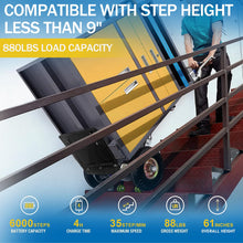 Load image into Gallery viewer, Powered Stair Climbing Hand Trucks Dolly Cart for Moving, 440lb Capacity Heavy Duty Stair Climber Furniture Dolly with Folding Handle & Solid Wheel & Brakes