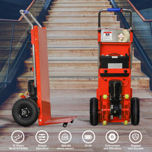 Load image into Gallery viewer, Powered Stair Climbing Hand Trucks Dolly Cart for Moving, 440lb Capacity Heavy Duty Stair Climber Furniture Dolly with Folding Handle & Solid Wheel & Brakes (Orange)
