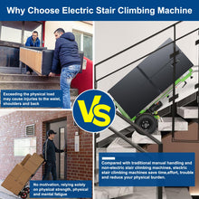 Load image into Gallery viewer, 880lbs Capacity Electric Stair Climbing Hand Trucks Cart, 1200W Powered Motor Electric Stair Climbing Dolly Battery Powered for Moving, Heavy Duty Electric Stair Climber