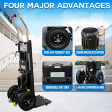 Load image into Gallery viewer, Powered Stair Climbing Hand Trucks Dolly Cart for Moving, 440lb Capacity Heavy Duty Stair Climber Furniture Dolly with Folding Handle & Solid Wheel & Brakes
