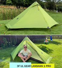 Load image into Gallery viewer, 3F UL Gear LanShan pro Tent, 1 Person / 2 Person Outdoor Ultralight Camping Tent, 3-Season or 4-Season Professional Backpacking Ten, for Camping, Hiking, Trekking (Green-1 Person, 3 Season)