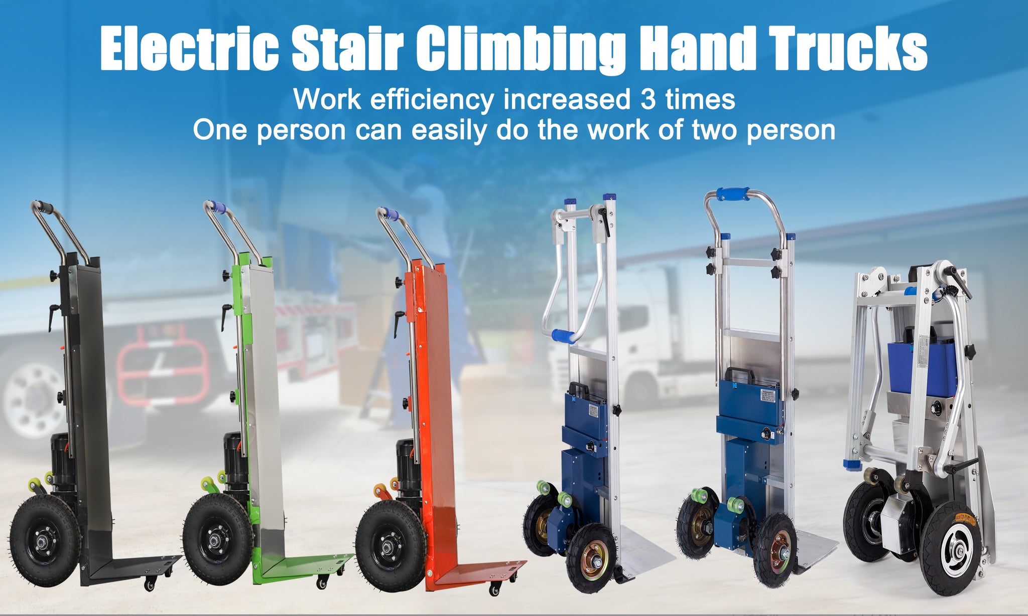 Electric Stair Climbing Hand Trucks 200W Motor 3 Variable Speeds 440lb Electric Stair Climbing Hand Trucks 200W Motor 3 Variable Speeds 440lb