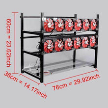 Load image into Gallery viewer, 14 GPU Open Air Frame Mining Rig Aluminum Case with 12 Fans For ETH ZEC LTC

