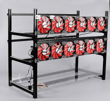 Load image into Gallery viewer, 14 GPU Open Air Frame Mining Rig Aluminum Case with 12 Fans For ETH ZEC LTC
