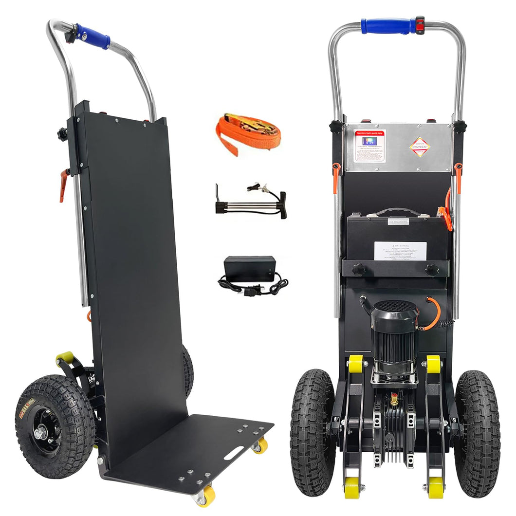 Electric Stair Climbing Hand Truck Dolly, 1200W Powered Stair Climber Dolly Cart, 880lb Capacity Easily Handles Heavy Duty Loads Up and Down Stairs